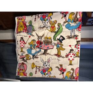 Alice in Wonderland Fabric Panel Tea Party Queen of Hearts Alice Rabbit